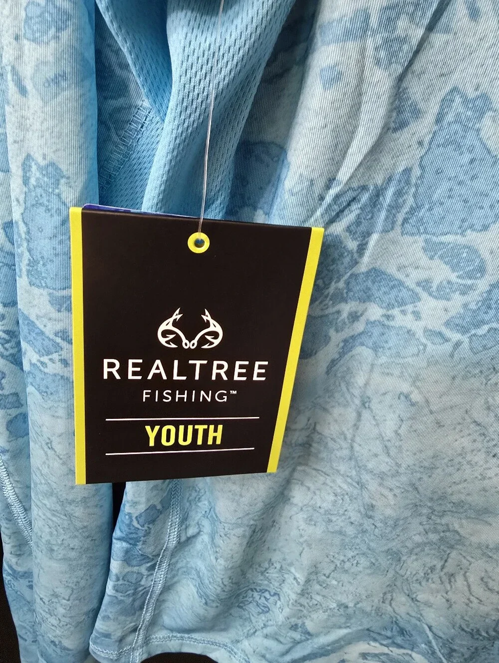 Realtree Fishing Youth Long Sleeve UPF Shirt - Light Blue Camo